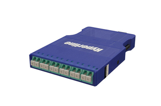 Hyperline Корпус кассеты для оптических претерминированных решений, 6 дуплексных портов LC/PC, ввод кабеля, возможна установка проходного адаптера MPO, для многомодового кабеля