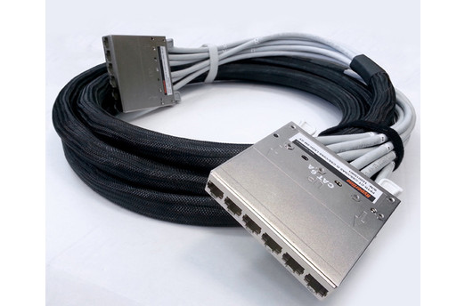Hyperline Претерминированная медная кабельная сборка с кассетами на обоих концах, категория 6A, экранированная, LSZH, 15 м, цвет серый