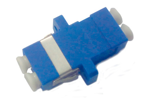 Hyperline Оптический проходной адаптер LC-LC, SM, duplex, корпус пластиковый, синий, белые колпачки
