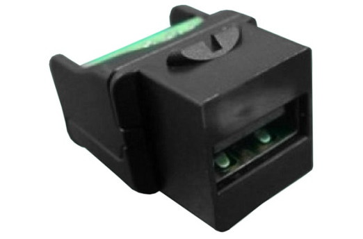 Hyperline Вставка формата Keystone Jack USB 2.0 (Type A) под винт, ROHS, черная