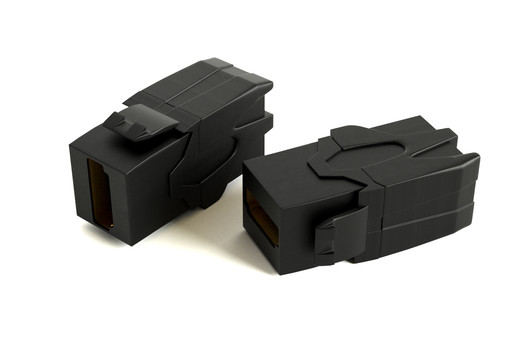 Hyperline Вставка формата Keystone Jack с проходным адаптером HDMI 2.0 (Type A), 90 градусов, ROHS, черная