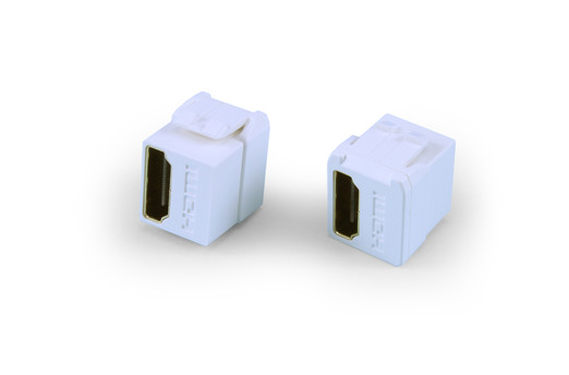 Hyperline Вставка формата Keystone Jack с проходным адаптером HDMI 2.0 (Type A), short body (18.2 мм), ROHS, белая